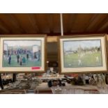 TWO SPORTING FRAMED PRINTS BY TOM DOBSON