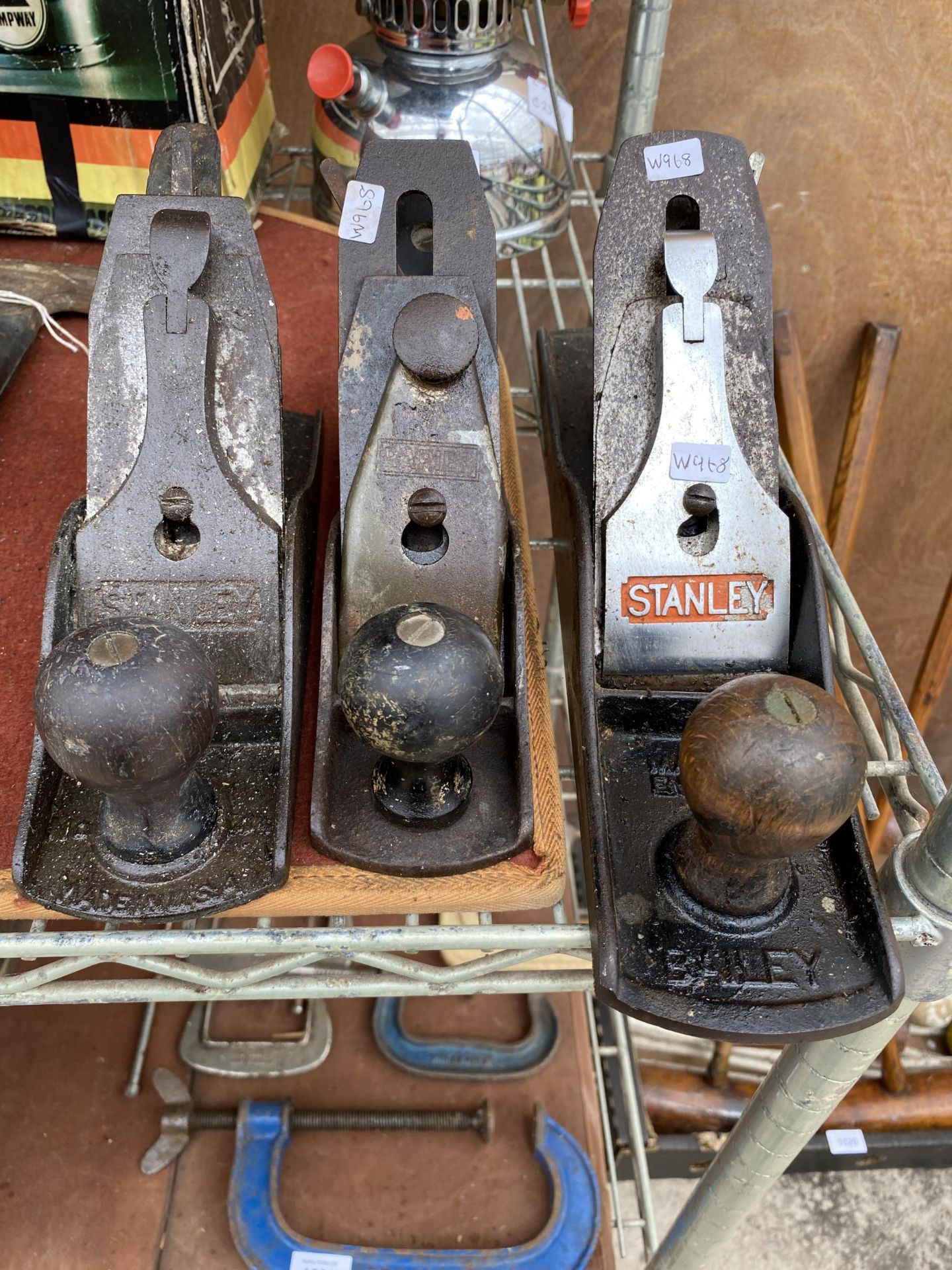 THREE VINTAGE WOOD PLANES TO INCLUDE TWO STANLEY AND A PAPIER