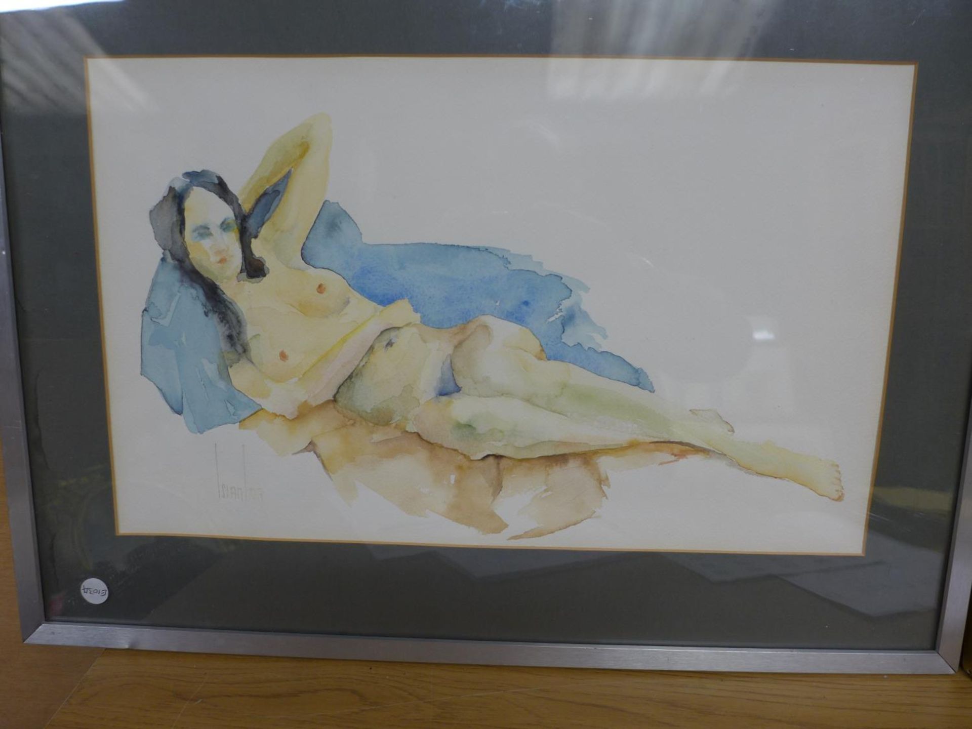 TSIANTAR (LATE 20TH/EARLY 21ST CENTURY) TWO WATERCOLOURS OF NUDES, SIGNED, 24X48CM, 30X49CM, ONE