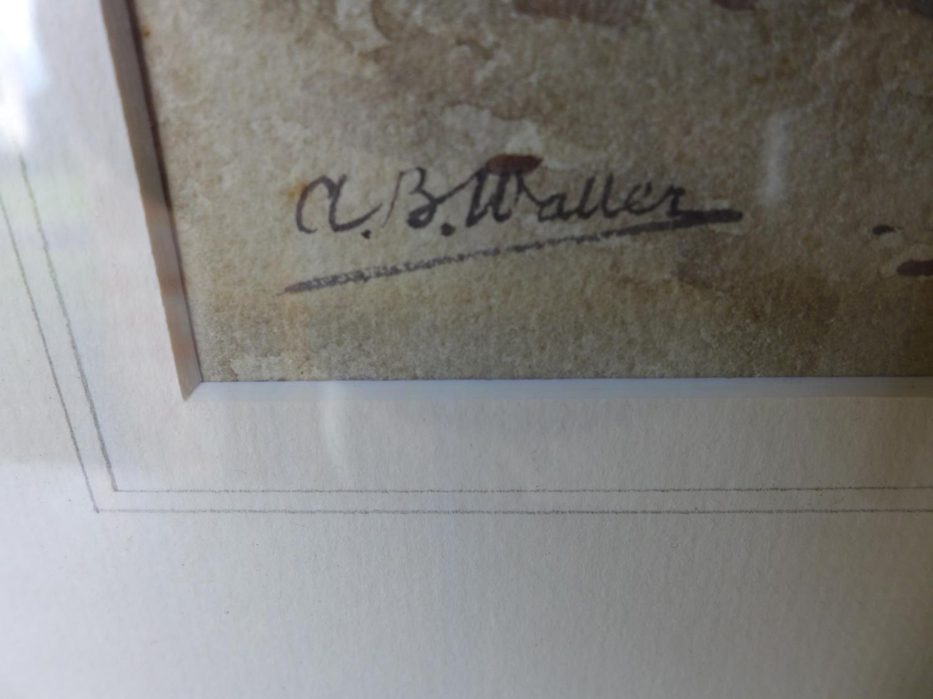 ARTHUR BASSETT WALLER (BRITISH 1882-1975) RUINED CASTLE SCENE, WATERCOLOUR, SIGNED, 36X25CM, - Image 2 of 3