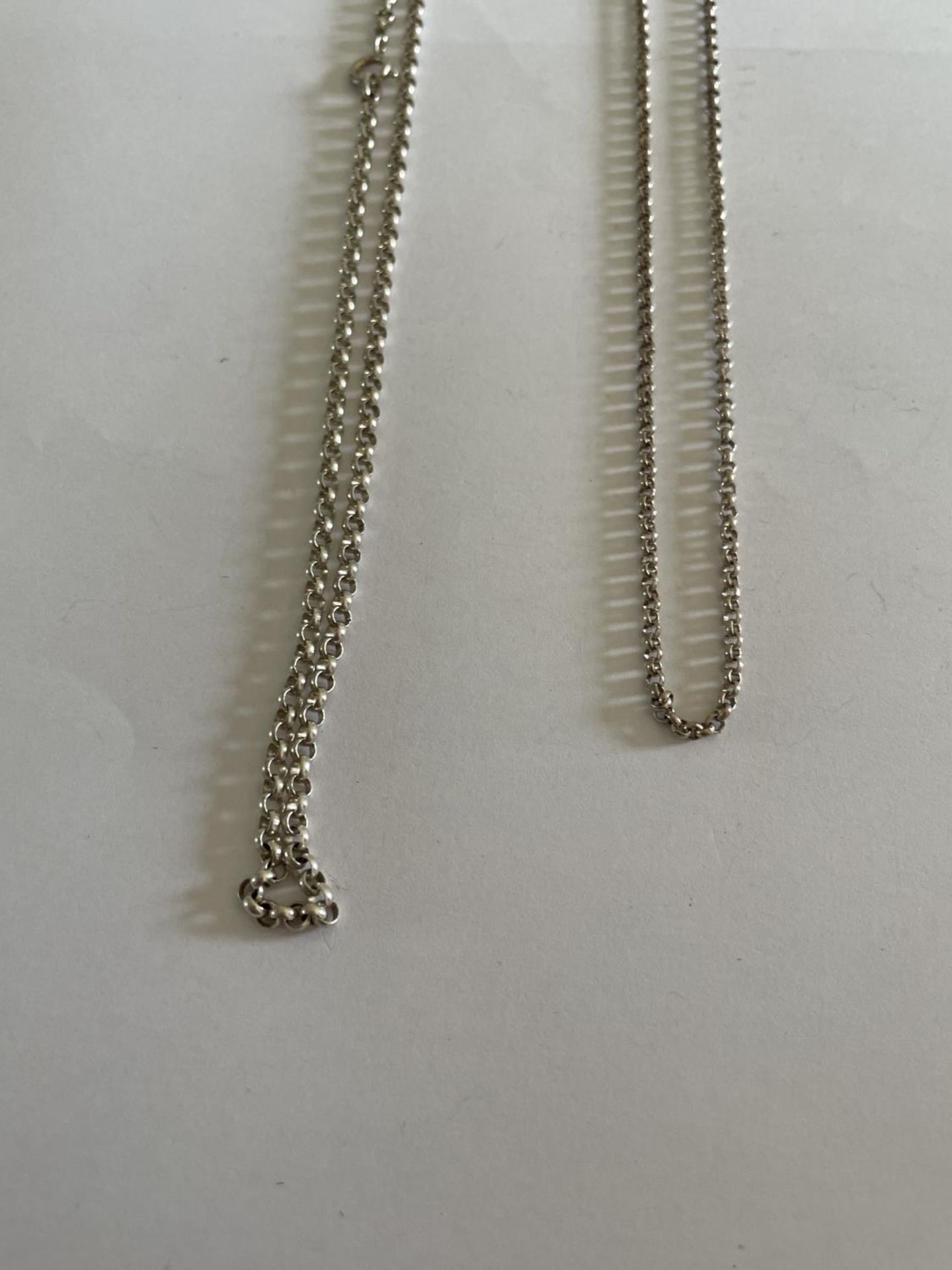 TWO SILVER BELCHER CHAIN NECKLACES - Image 2 of 2