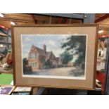 A FRAMED RAY PERRY PENCIL SIGNED LIMITED EDITION PRINT OF HARROW