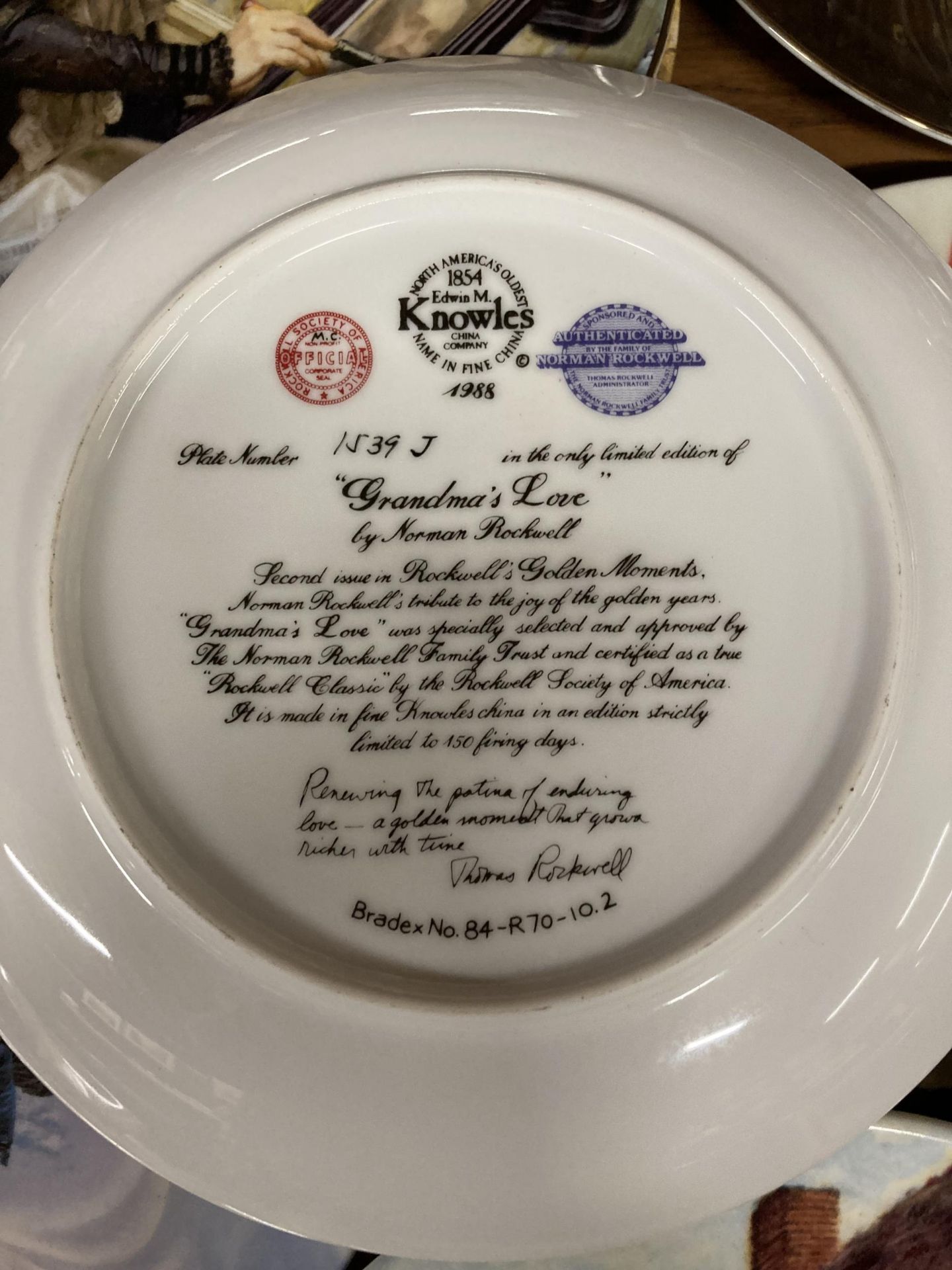 A MIXED GROUP OF COLLECTABLE CABINET PLATES TO INCLUDE KNOWLES ETC - Image 6 of 6