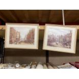 A PAIR OF FRAMED LOUISE RAYNARD PRINTS OF CHESTER SCENES