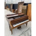 A JOHN BROADWOOD & SONS BOUDOIR GRAND PIANO (NO.52856) ON SIX TAPERING LEGS, WITH BRASS FITTINGS AND