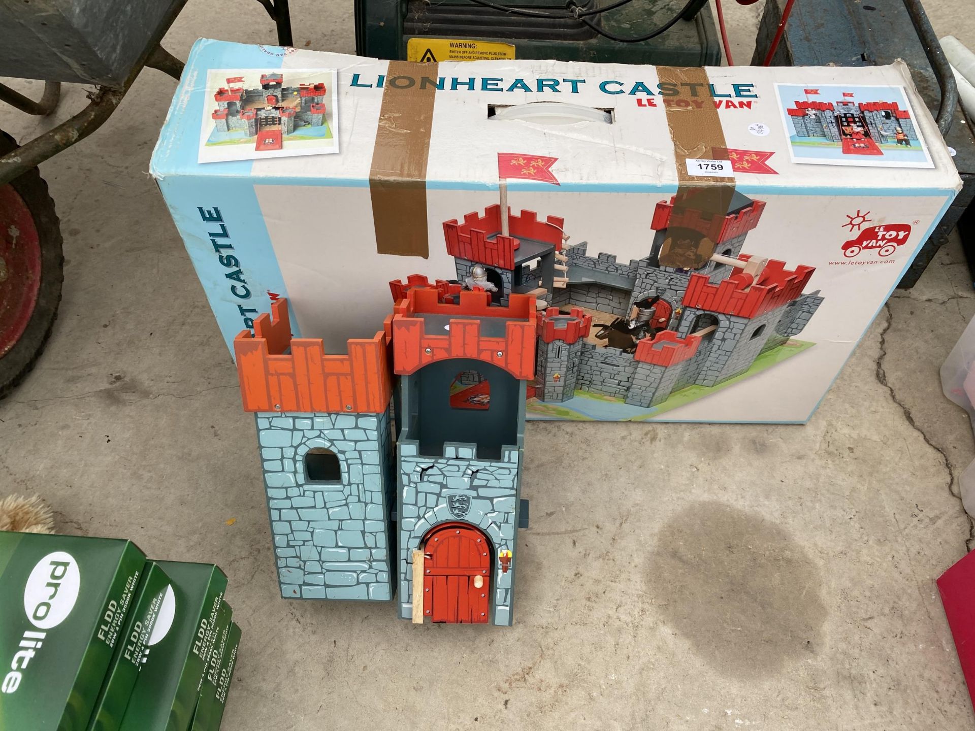 A LIONHEART WOODEN TOY CASTLE