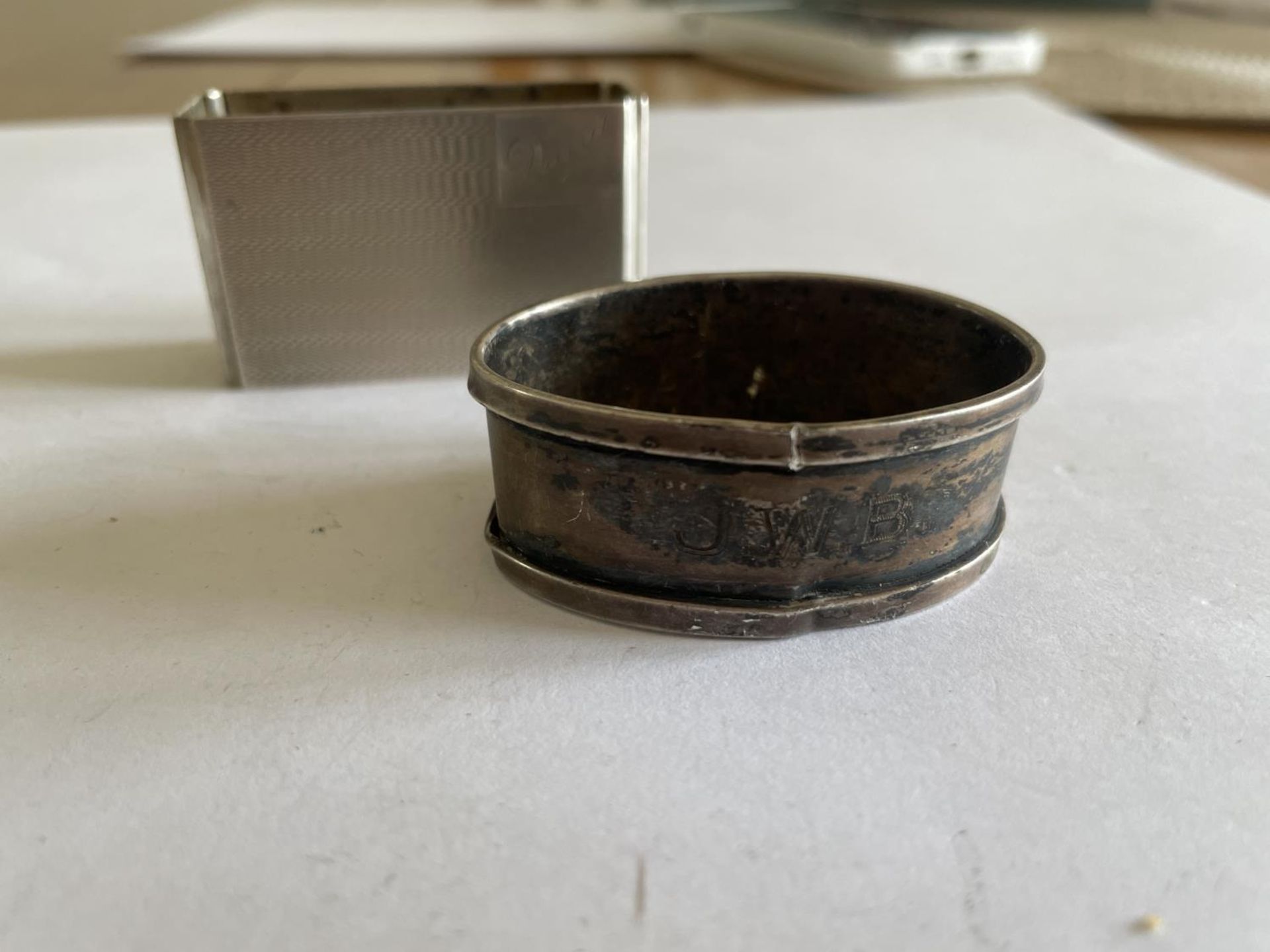 TWO HALLMARKED SILVER NAPKIN RINGS ONE CHESTER AND ONE BIRMINGHAM - Image 2 of 4