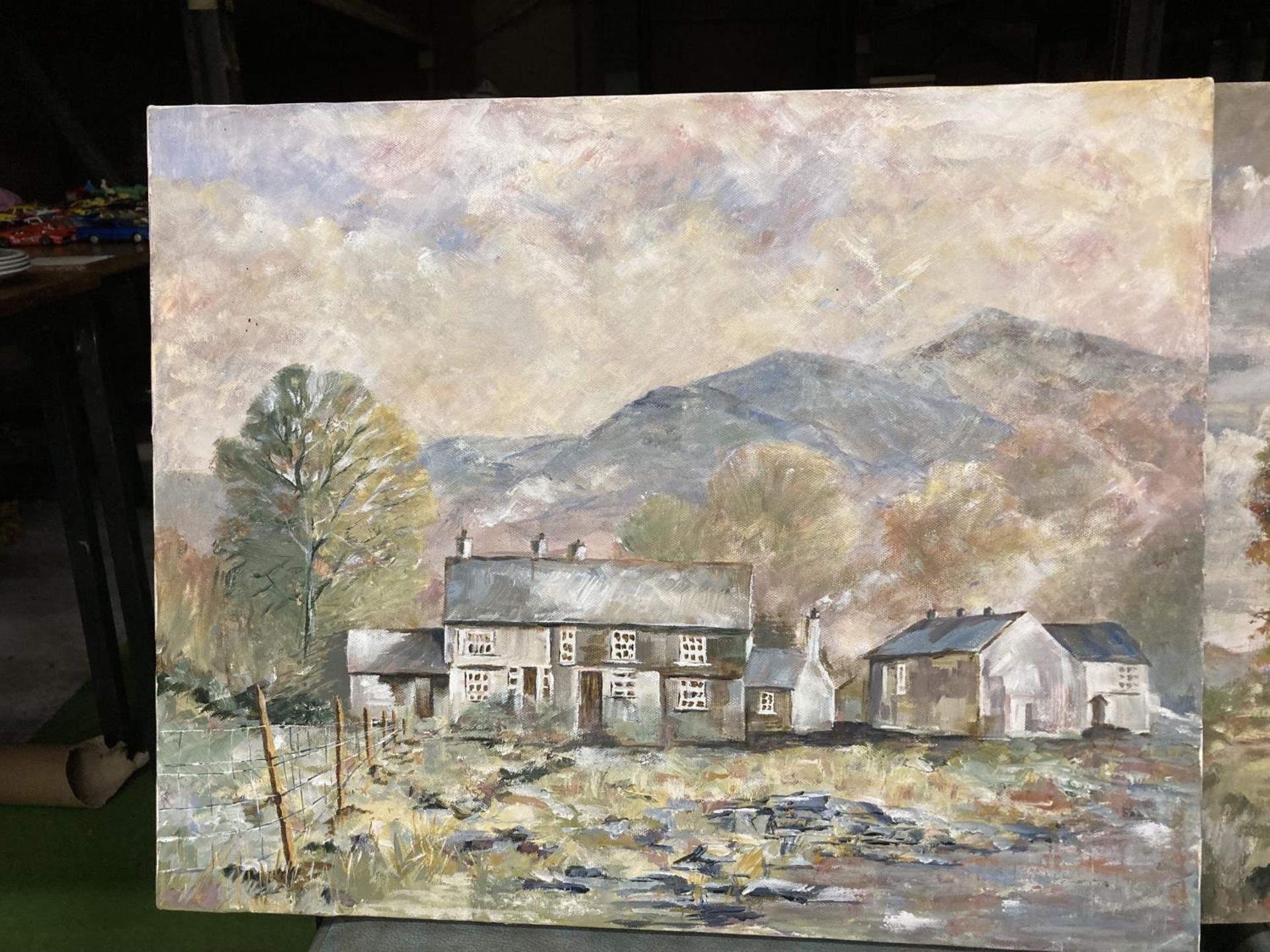 TWO COUNTRY SCENES OILS ON CANVAS - Image 2 of 3