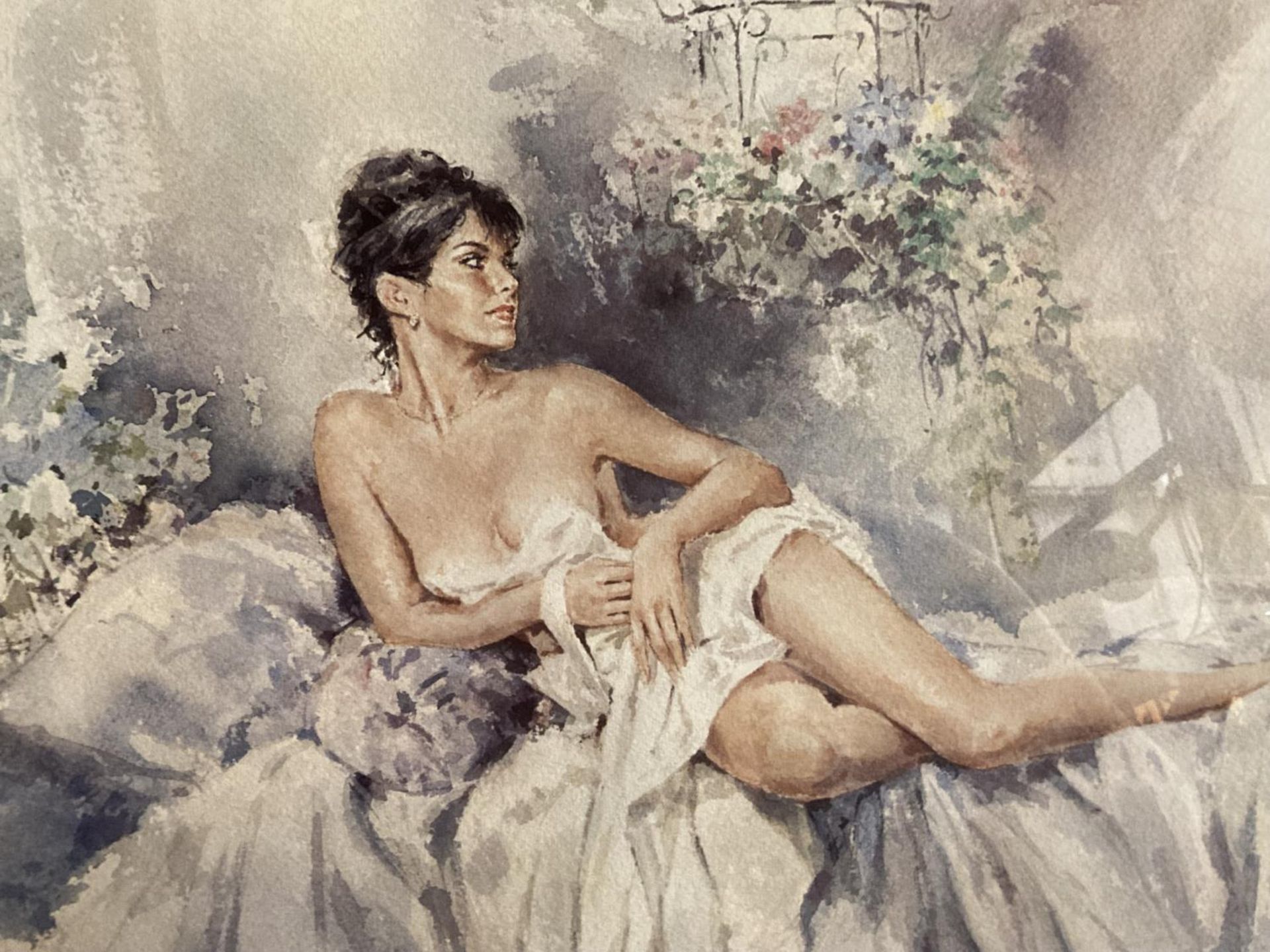 A LARGE ORNATE FRAMED LIMITED EDITION PRINT BY GORDON KING SIGNED IN PENCIL "ALEXANDRA" 60 x 47 CM - Image 2 of 4