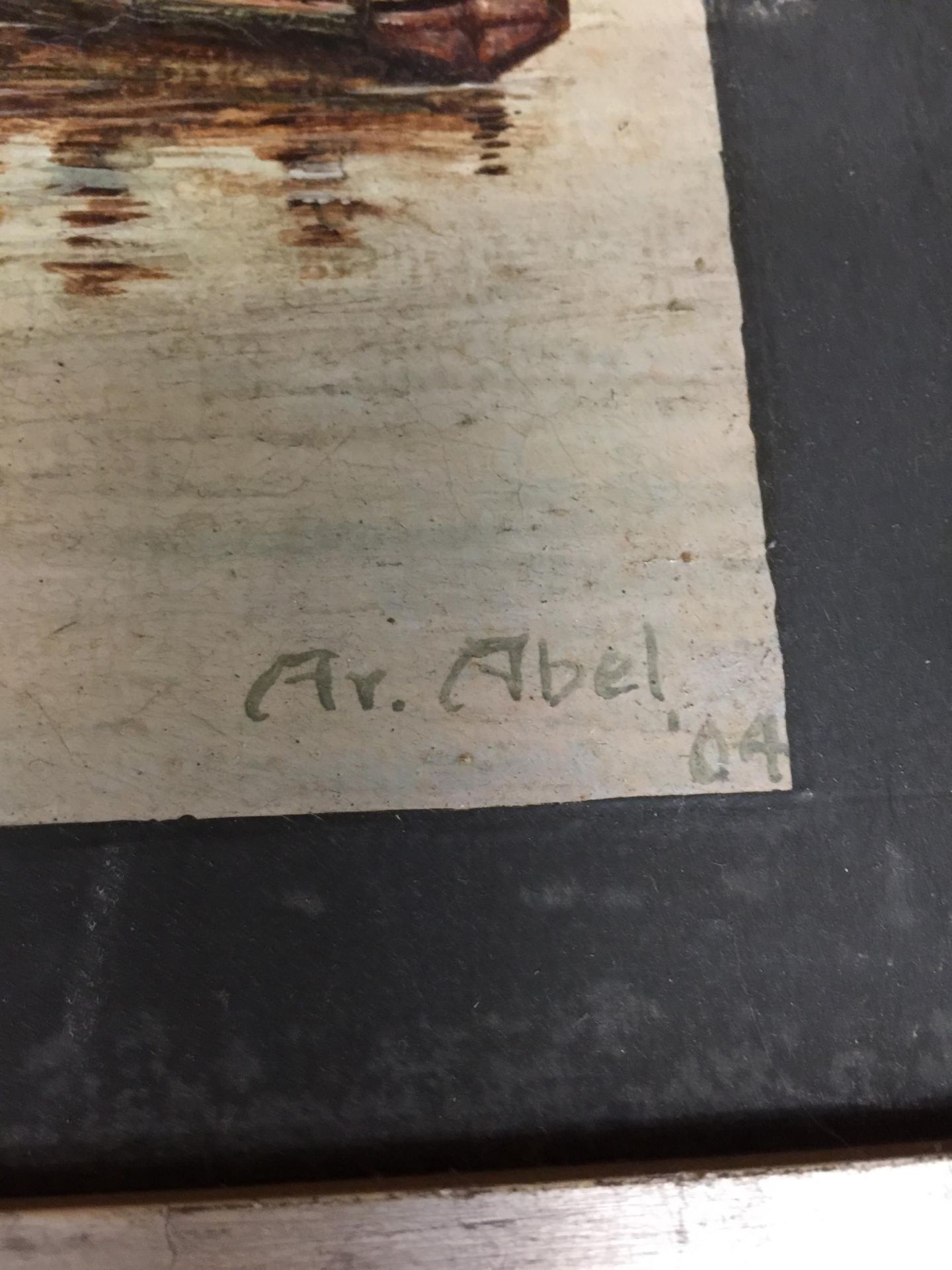 A 1904 MARITIME OIL PAINTING SIGNED A V ABEL - Image 2 of 3