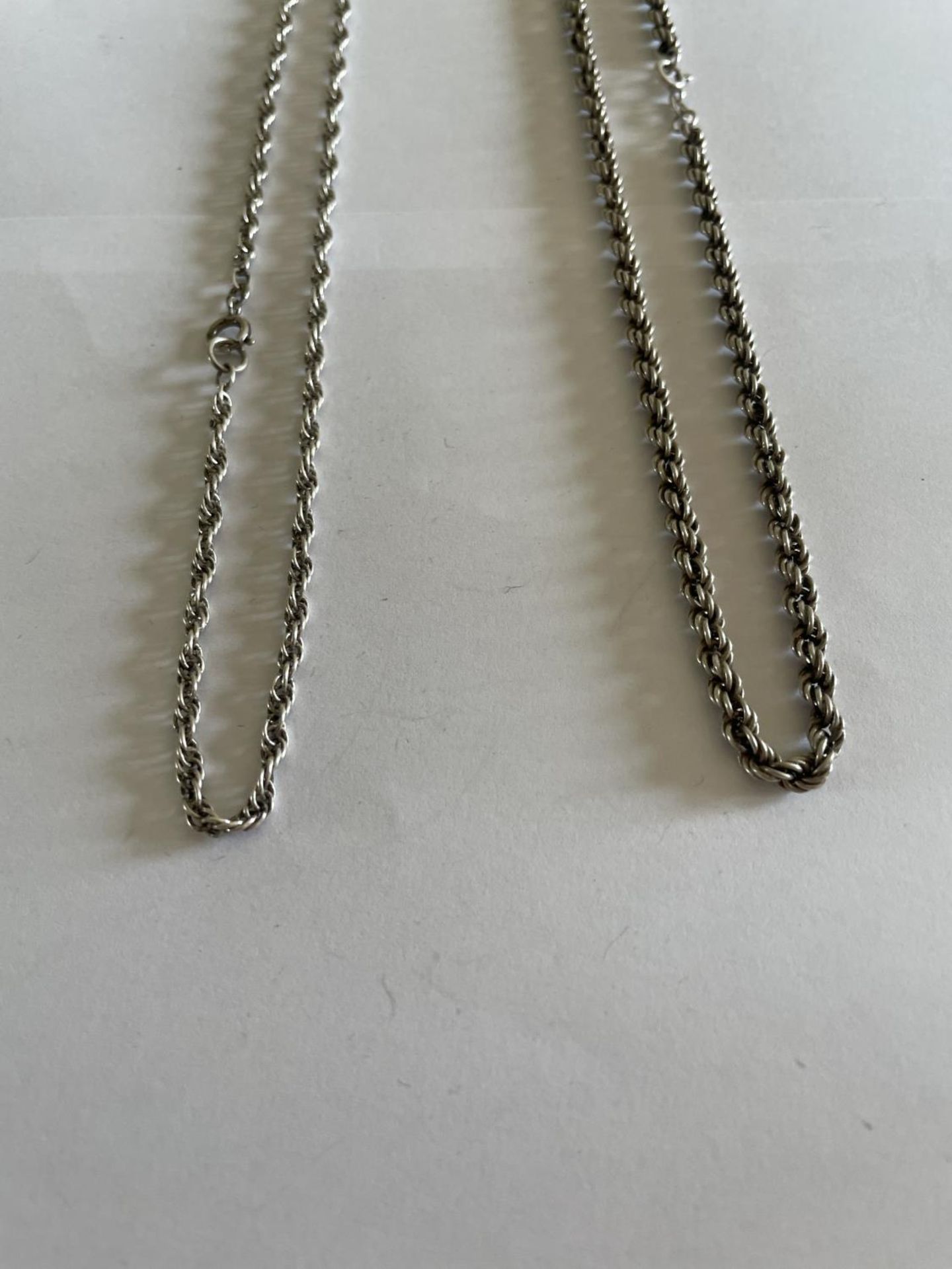 TWO SILVER ROPE NCKLACES LENGTH 18 INCHES - Image 2 of 2