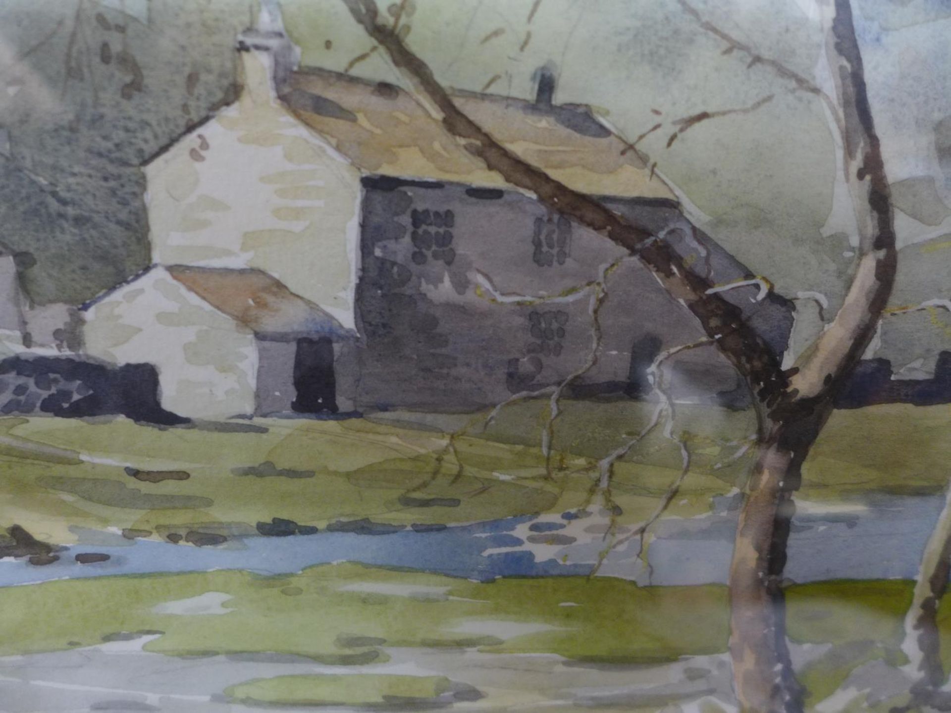 SAM CHADWICK (1902-1992) RIVER SCENE WITH A STONE COTTAGE, WATERCOLOUR, SIGNED, 27X40CM, FRAMED - Image 3 of 3