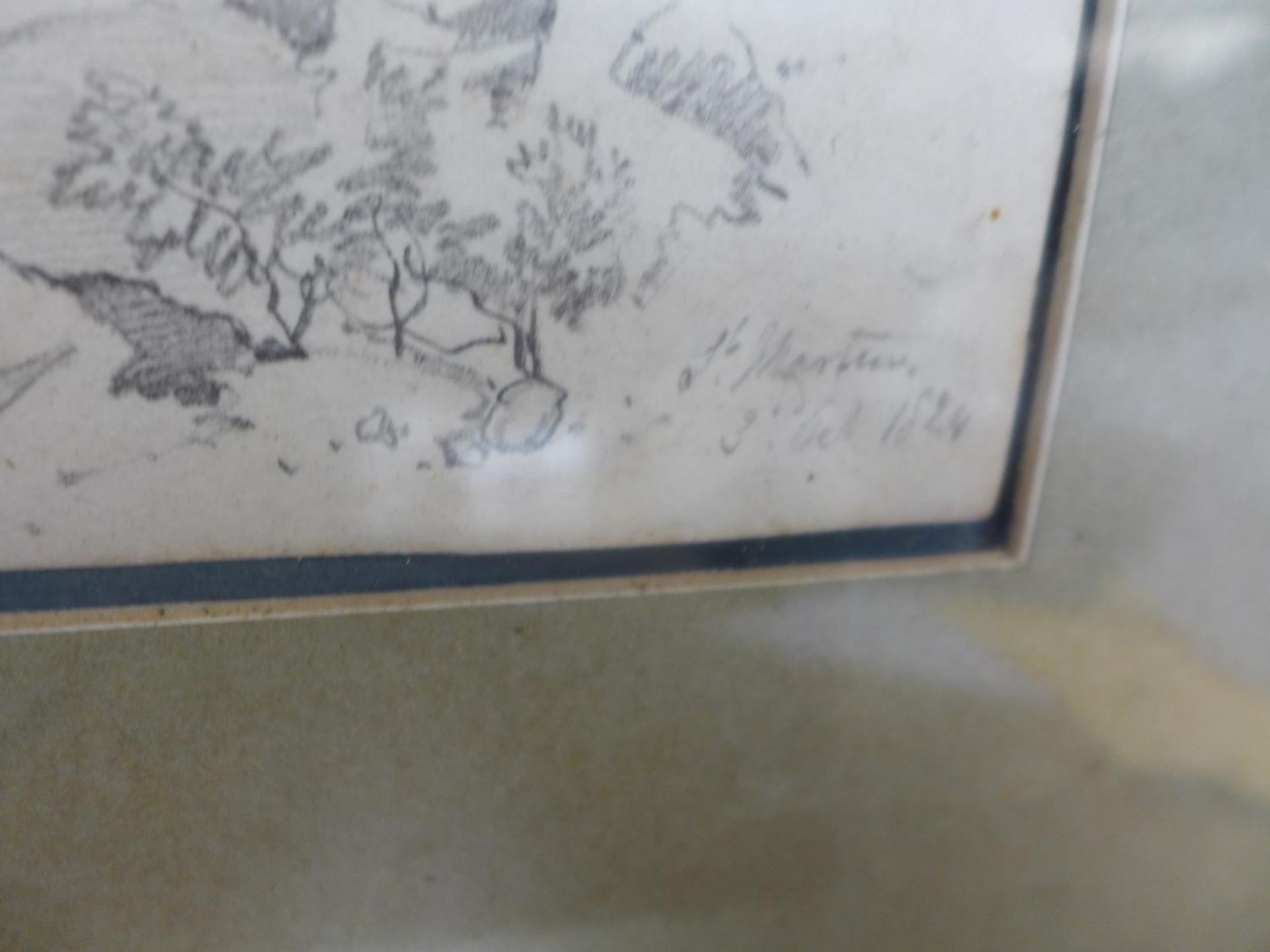 MANNER OF SIR GEORGE HAYTER (1792-1871) CASTLE LANDSCAPE, MONOCHROME WATERCOLOUR, BEARS INITIALS, - Image 6 of 9