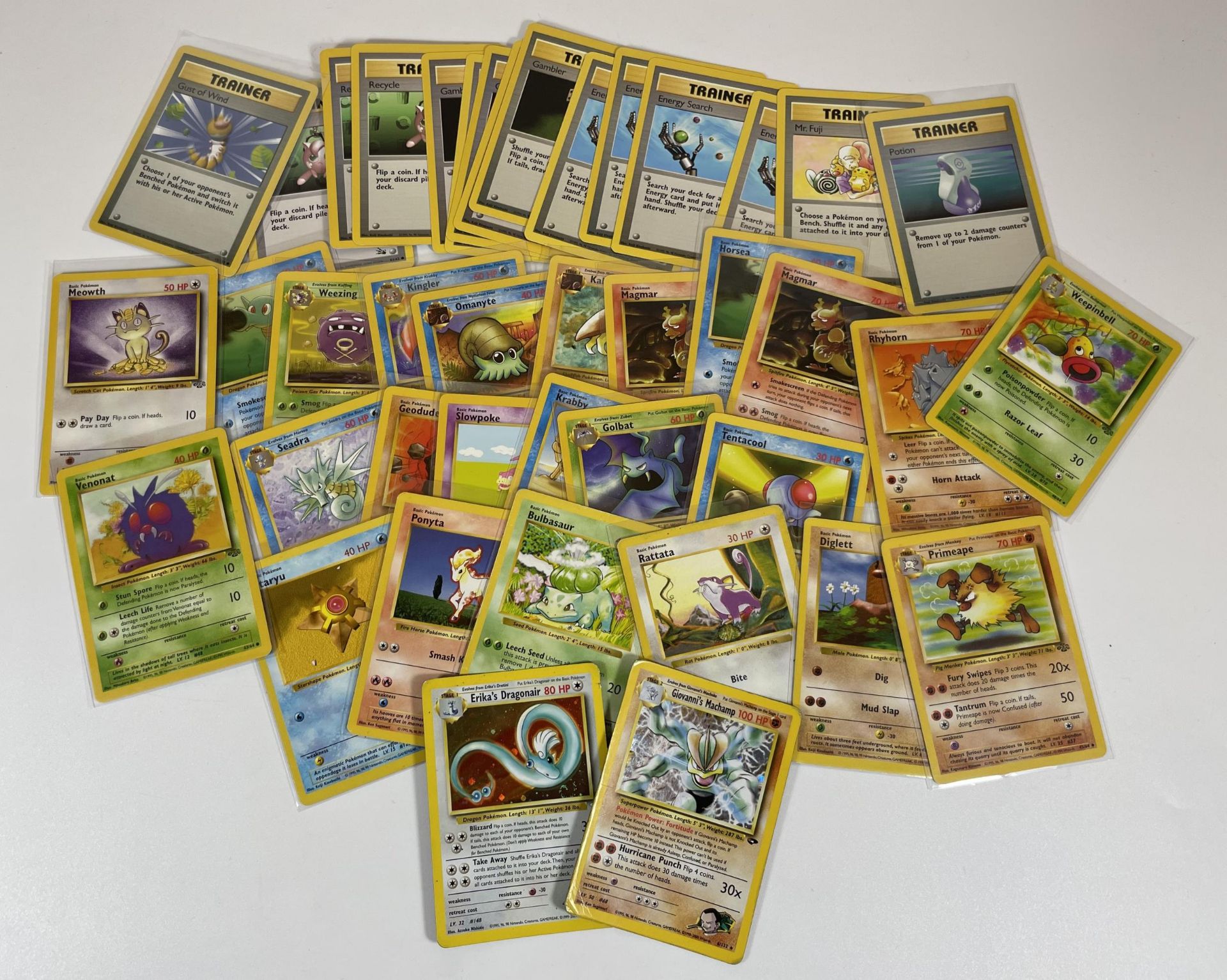 A COLLECTION OF 1999 WOTC POKEMON TRADING CARDS, GYM HEROES HOLOS, SHADOWLESS, BASE SET, JUNGLE,