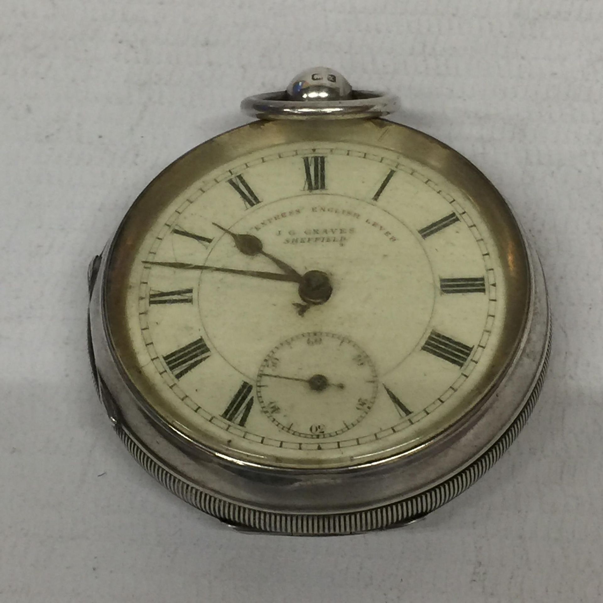 A VICTORIAN J G GRAVES HALLMARKED SILVER FUSEE MOVEMENT POCKET WATCH