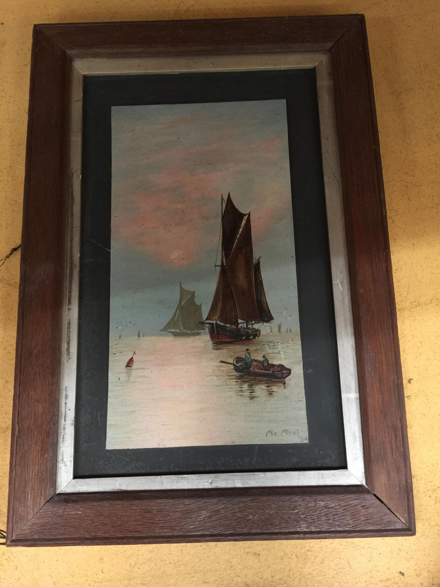 A 1904 MARITIME OIL PAINTING SIGNED A V ABEL