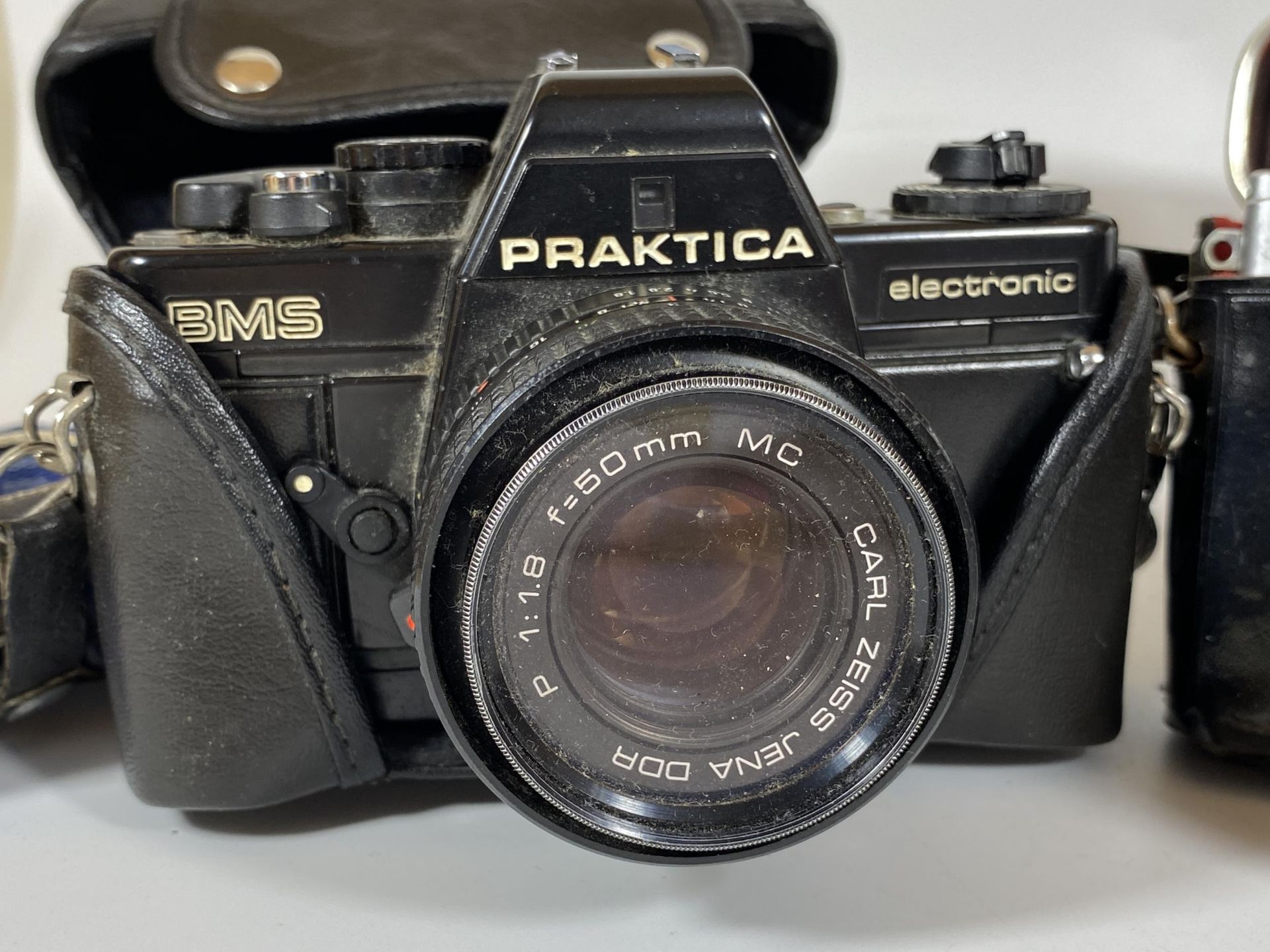 TWO VINTAGE CASED PRAKTICA CAMERAS - PRAKTICA BMS ELECTRONIC FITTED WITH CARL ZEISS JENA DDR 50MM, - Image 2 of 3