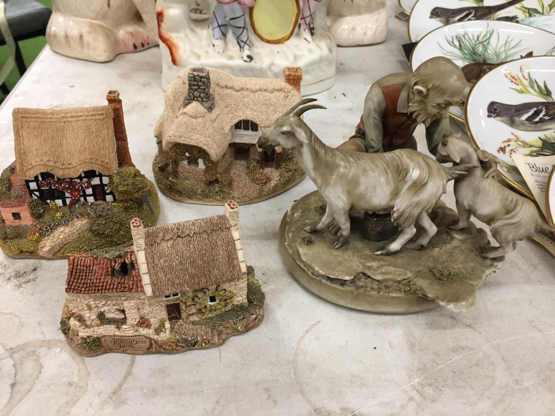 A GROUP OF LILLIPUT LANE HOUSES / COTTAGES AND ITALIAN FIGURE