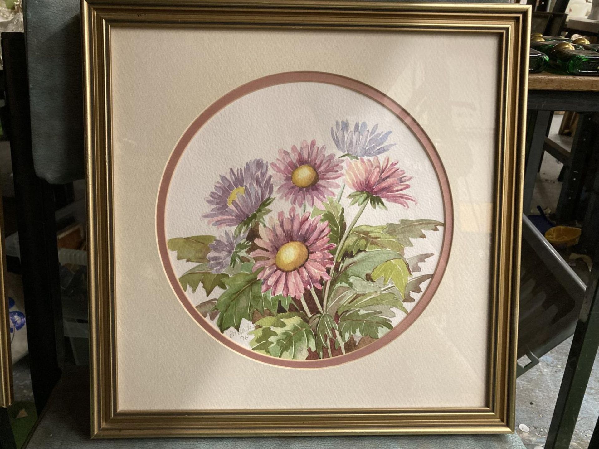 A SET OF FOUR WATERCOLOURS ON CANVAS OF FLOWERS 13 X 13 INCHES BY J M BAILEY - Image 6 of 9