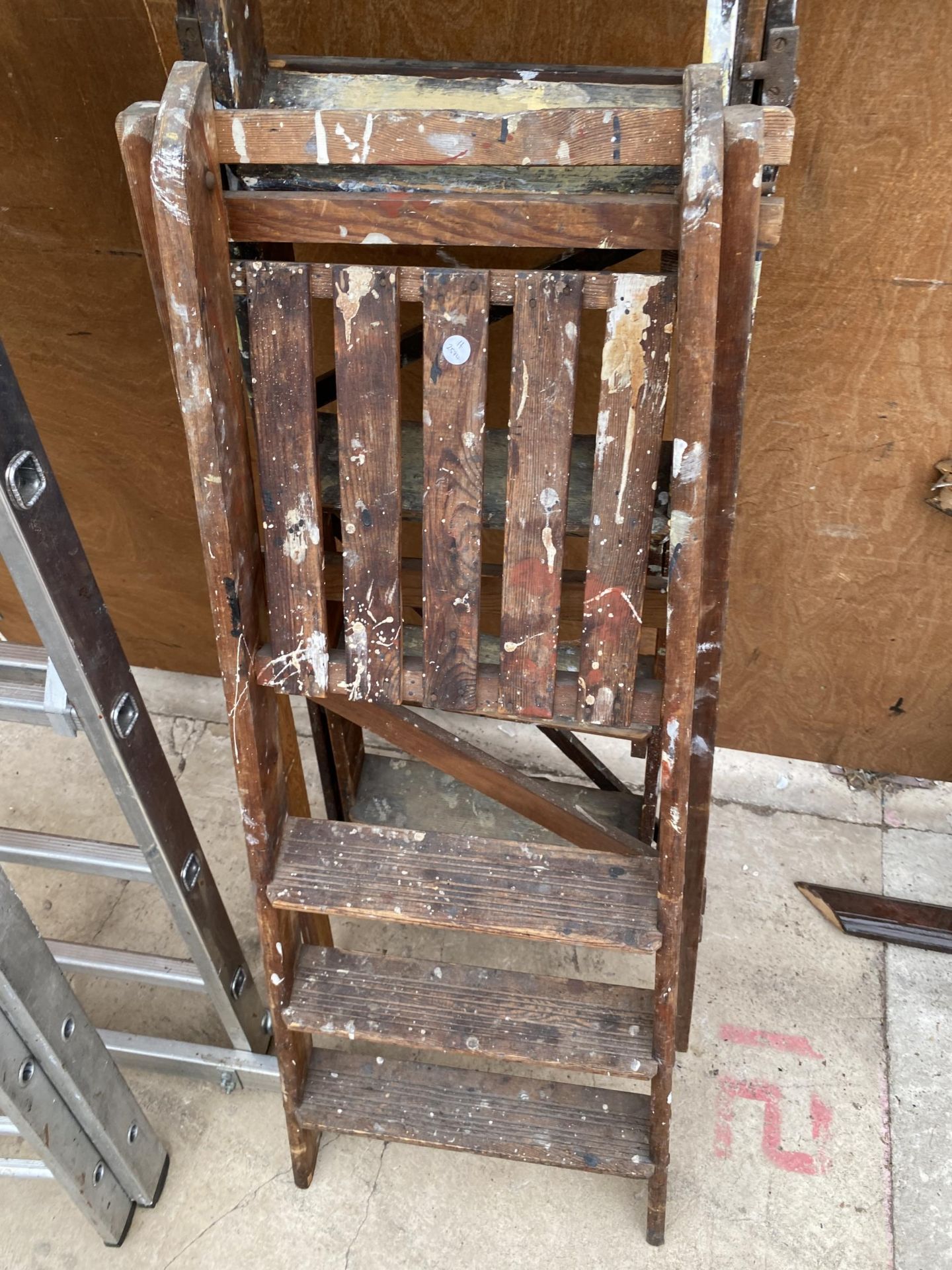 TWO WOODEN STEP LADDERS - Image 2 of 2