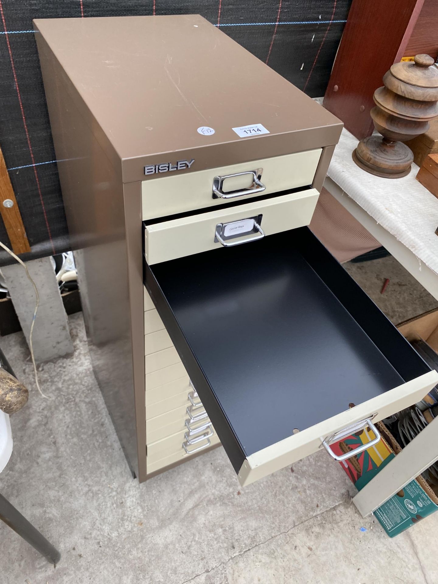 A FIFTEEN DRAWER MINIATURE METAL BISLEY FILING CABINET - Image 2 of 2