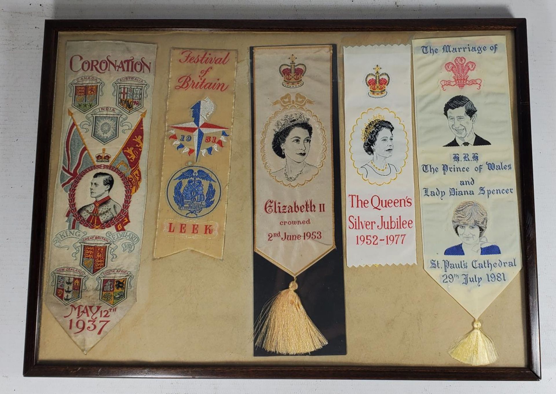 SEVEN SILK BOOKMARKS TO INCLUDE KING EDWARD VIII CORONATION 1937, FESTIVAL OF BRITAIN 1951, LEEK, - Image 2 of 3