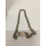 A HEAVY SILVER CHOKER NECKLACE STAMPED "PLEASE RETURN TO TIFFANY & CO NEW YORK 925"