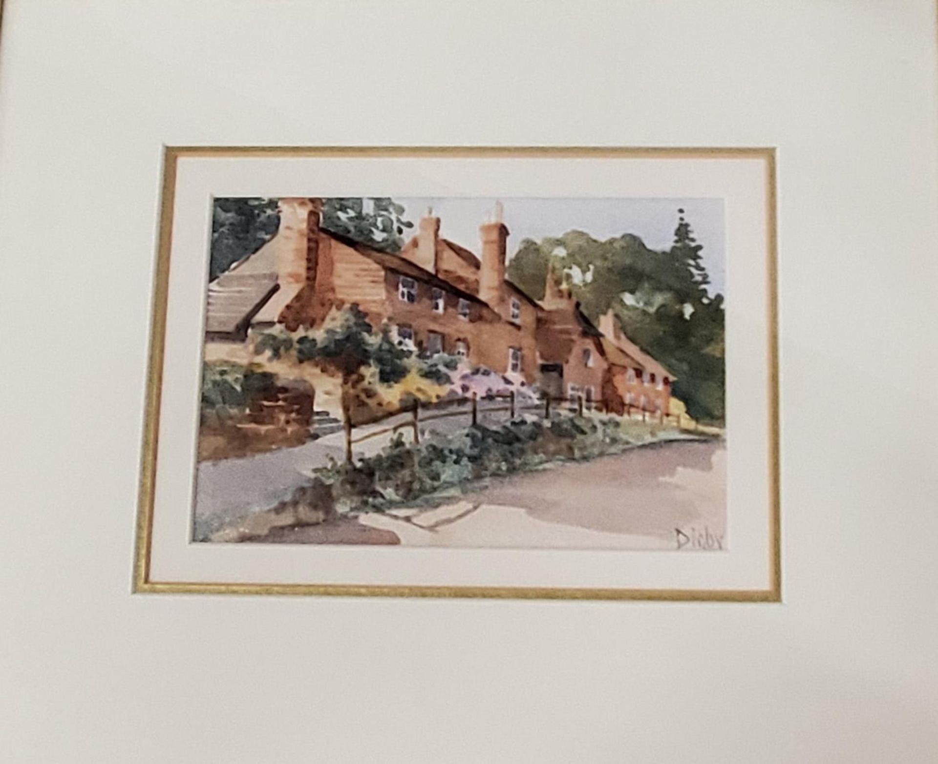 DIGBY (LATE 20TH/EARLY 21ST CENTURY) PAIR OF WATERCOLOURS OF COTTAGE SCENES, SIGNED, 10.5X15.5CM, - Image 3 of 5