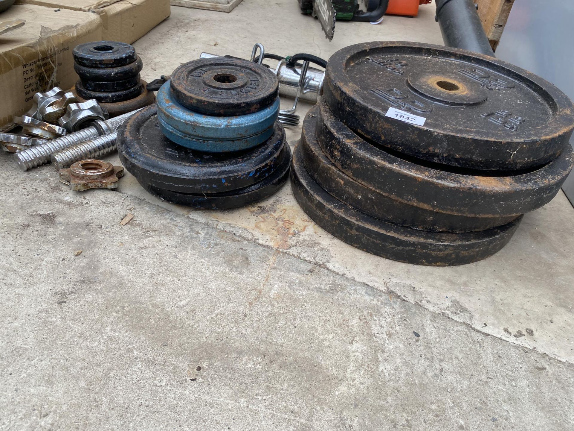 AN ASSORTMENT OF DUMB BELL WEIGHTS - Image 2 of 2