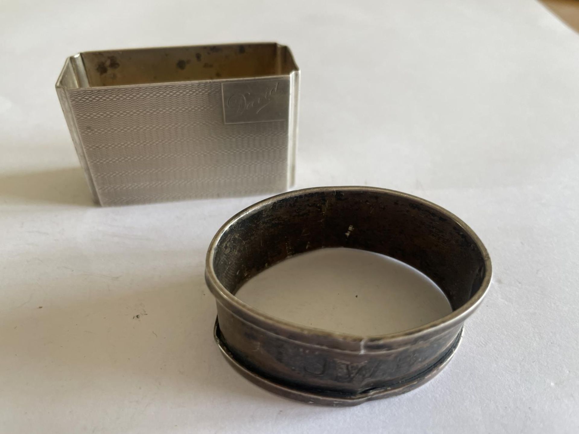 TWO HALLMARKED SILVER NAPKIN RINGS ONE CHESTER AND ONE BIRMINGHAM