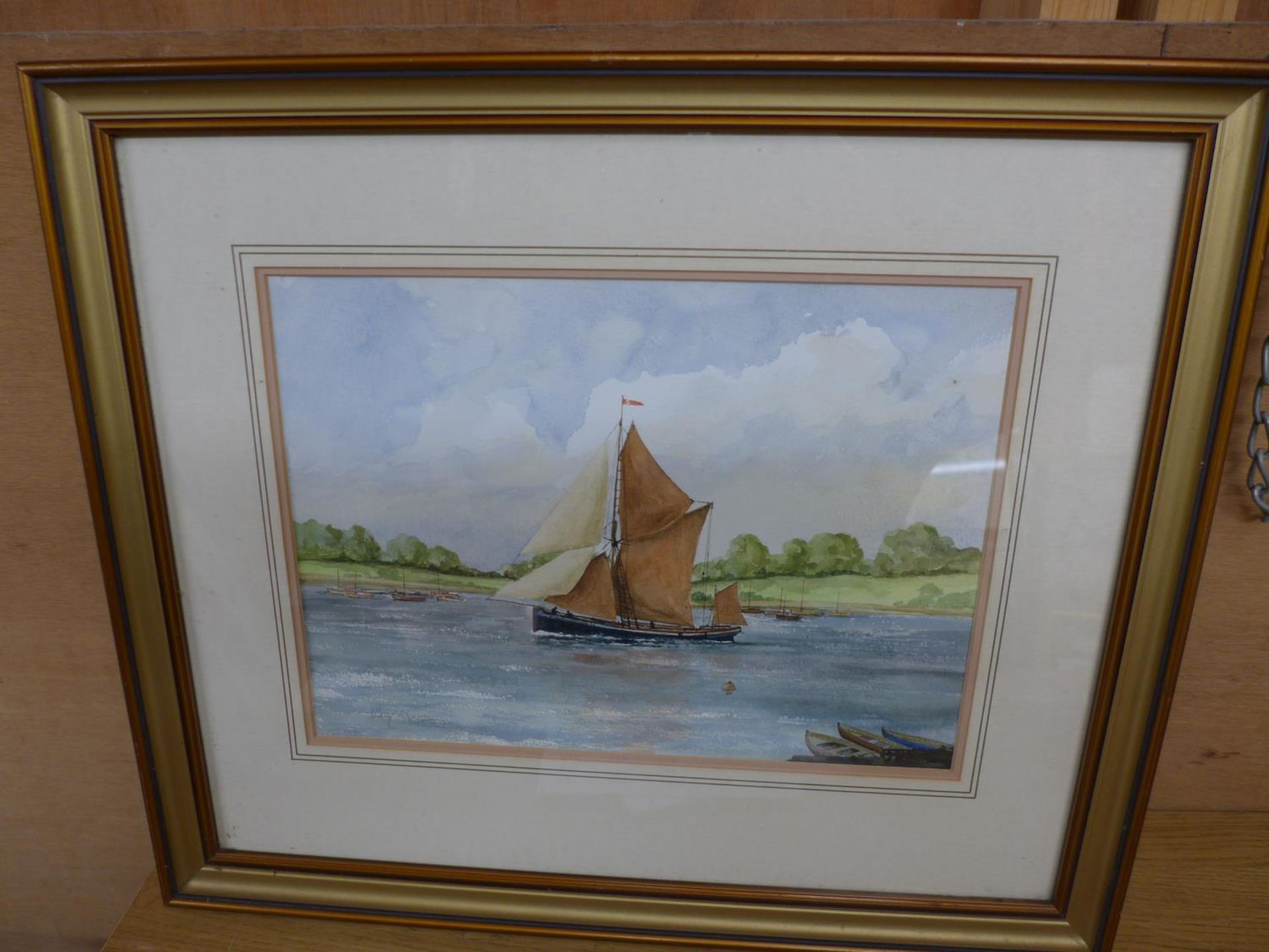 A PAUL MANN (BRITISH 20TH CENTURY) 'IN FULL SAIL' WATERCOLOUR, SIGNED, 26CM X 36CM, SIGNED VERSO,