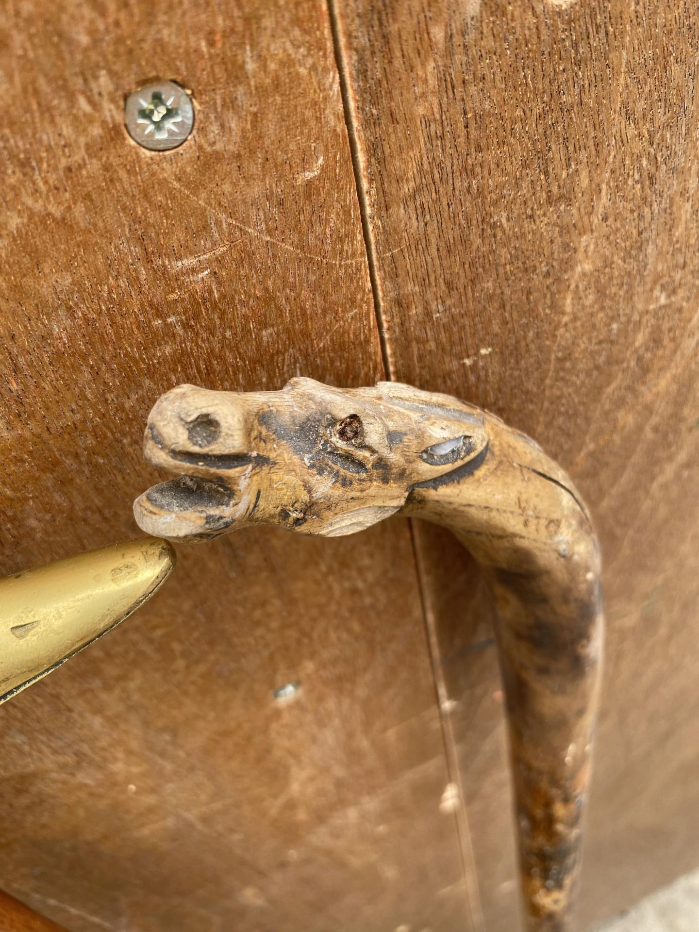 THREE VINTAGE WALKING STICKS TO INCLUDE TWO WITH BRASS DUCK HEAD HANDLES - Image 3 of 4