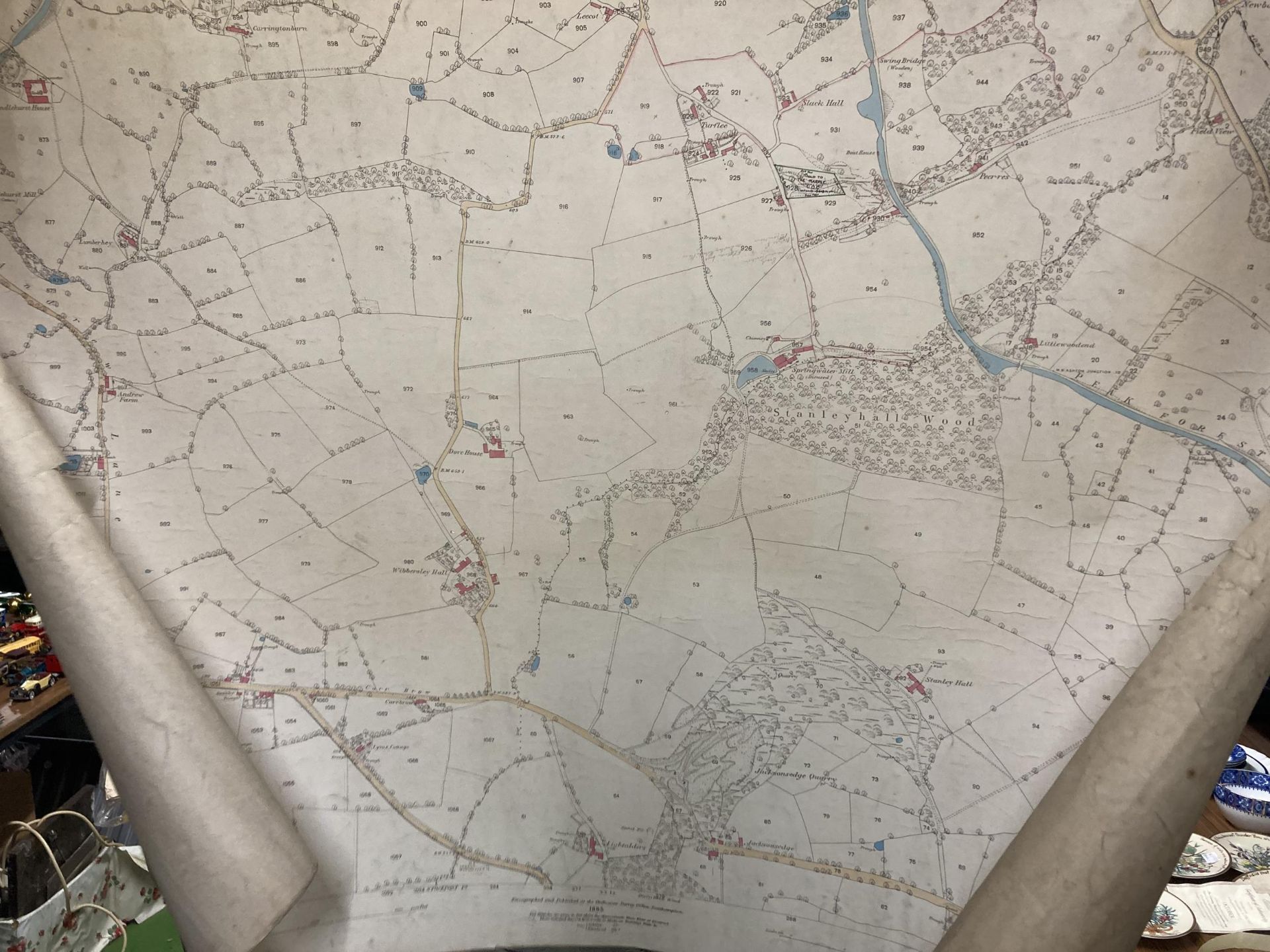 TWO ITEMS - AN 1885 ORDNANCE SURVEY MAP OF CHESHIRE / DERBYSHIRE PLUS AN 1872 ORDNANCE SURVEY MAP OF - Bild 2 aus 8