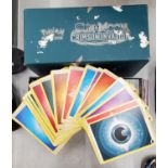 A POKEMON SUN AND MOON CRIMSON INVASION ELITE TRAINER BOX FULL OF CARDS INCLUDING HOLOS, ETC