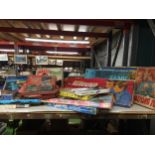 A LARGE GROUP OF BOXED VINTAGE GAMES, BATMAN SWOOPS DOWN ETC