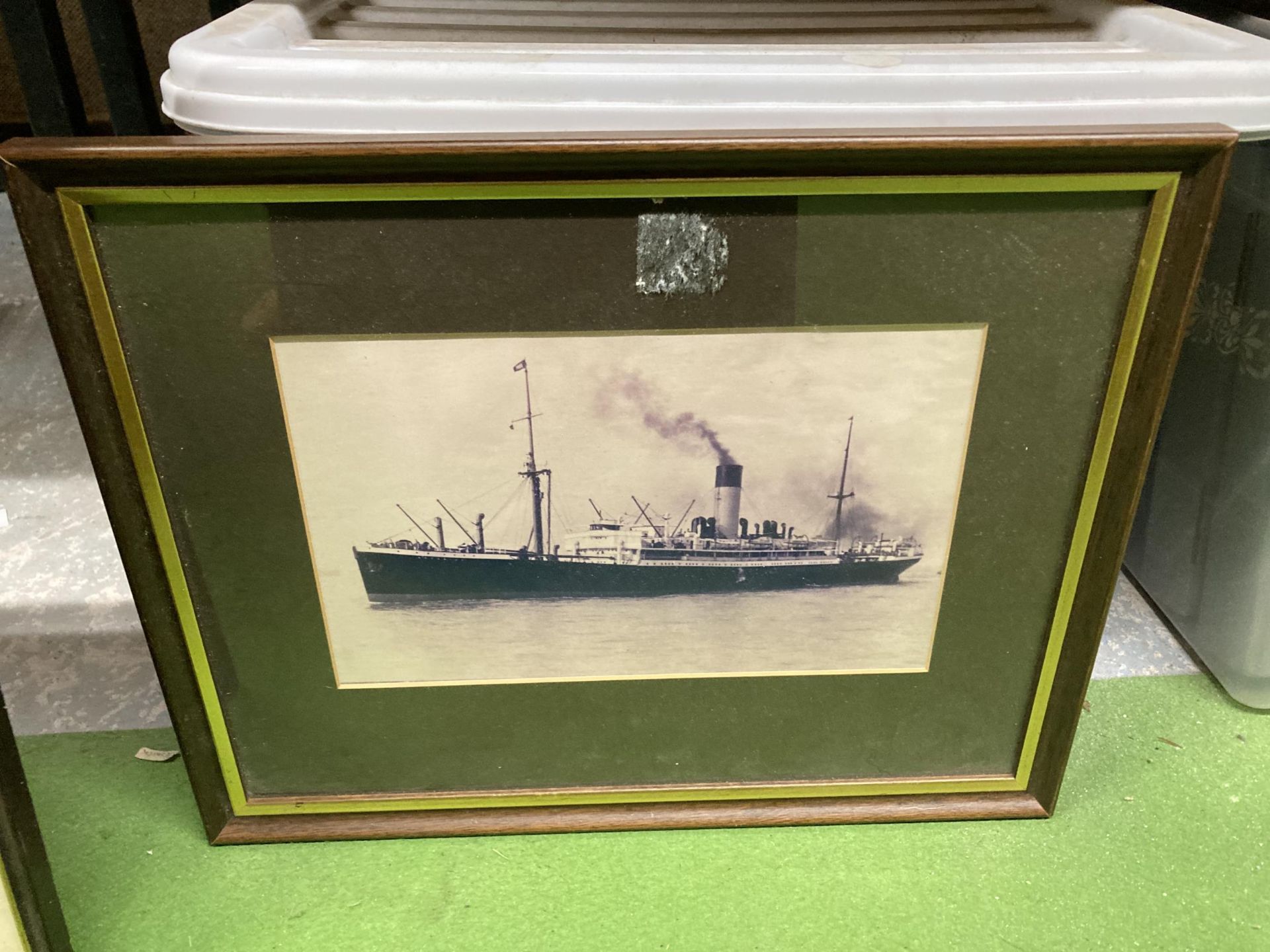 A GROUP OF THREE FRAMED NAUTICAL SCENE PRINTS, R.M.S ANDES, CUTTY SARK AND OTHER - Image 3 of 4