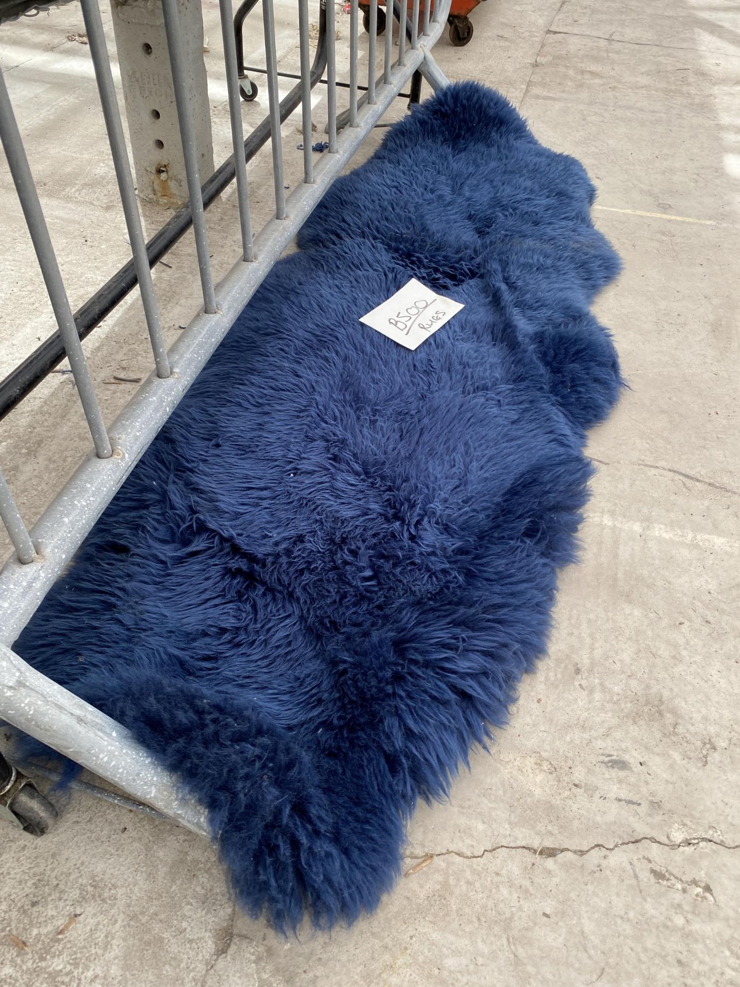 FIVE VARIOUS BLUE SHAGGY RUGS - Image 3 of 4