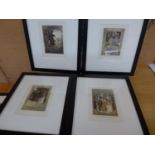 A SET OF SEVEN HAND COLOURED GRAVURE ETCHINGS OF WILLIAM SHAKESPEARES PLAYS, TO INCLUDE HAMLET,