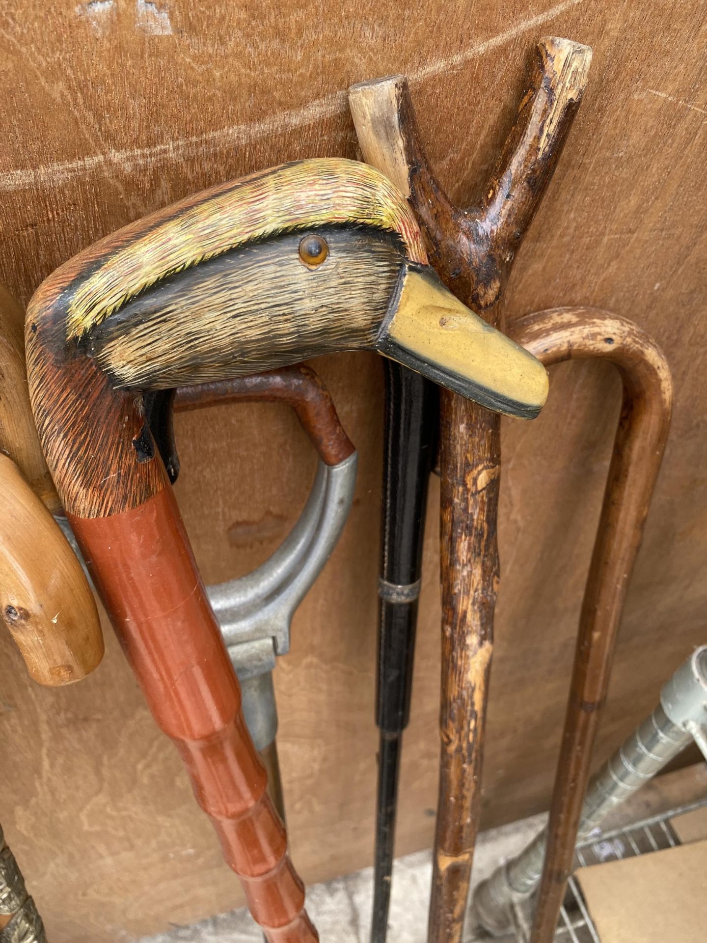 AN ASSORTMENT OF WALKING STICKS TO INCLUDE TWO SWAGGER STICKS ONE WITH A STERLING SILVER COLLAR - Image 2 of 5