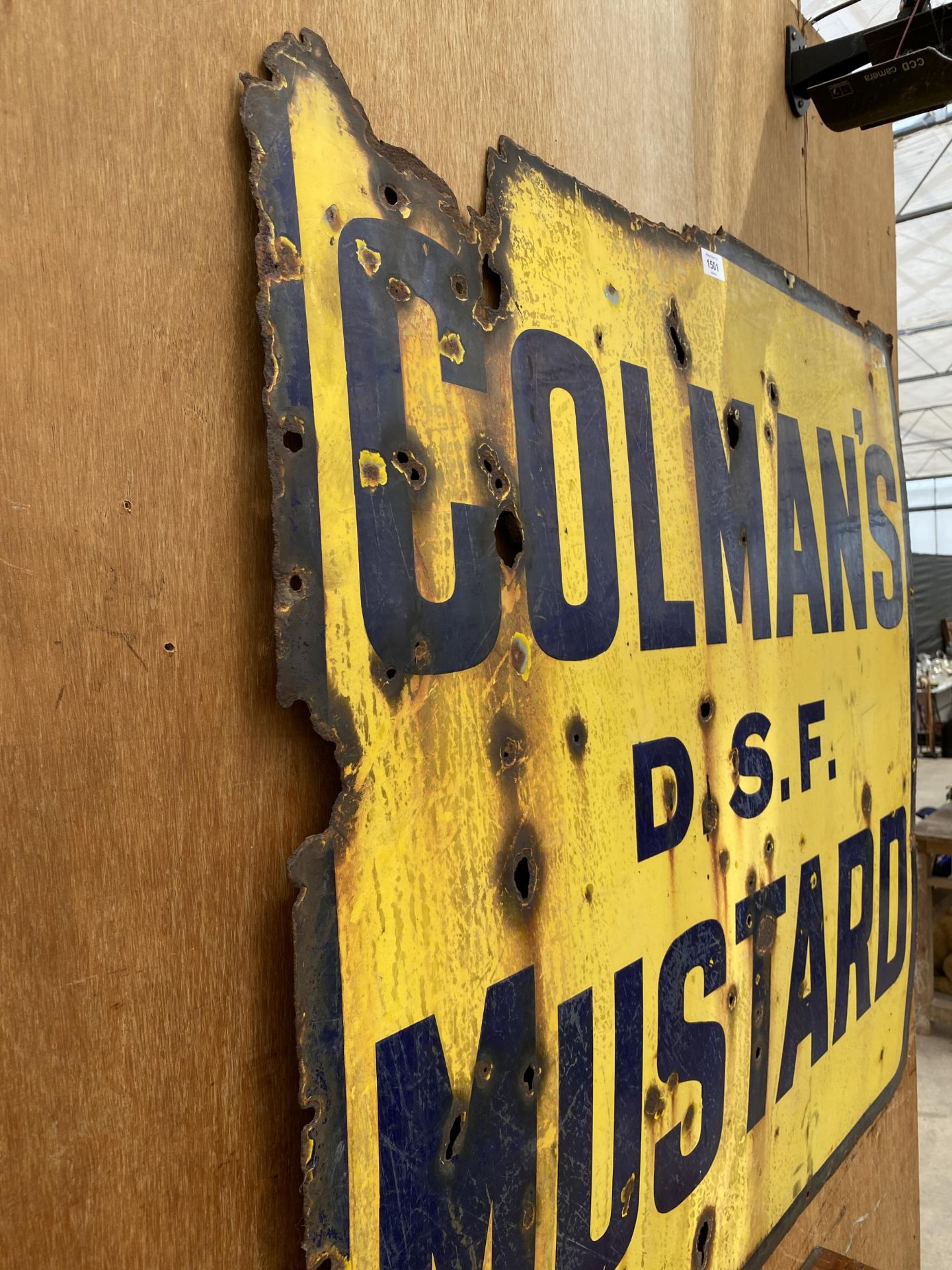 A BELIEVED ORIGINAL ENAMEL COLMANS MUSTARD SIGN (96CM x 91CM) - Bild 2 aus 6