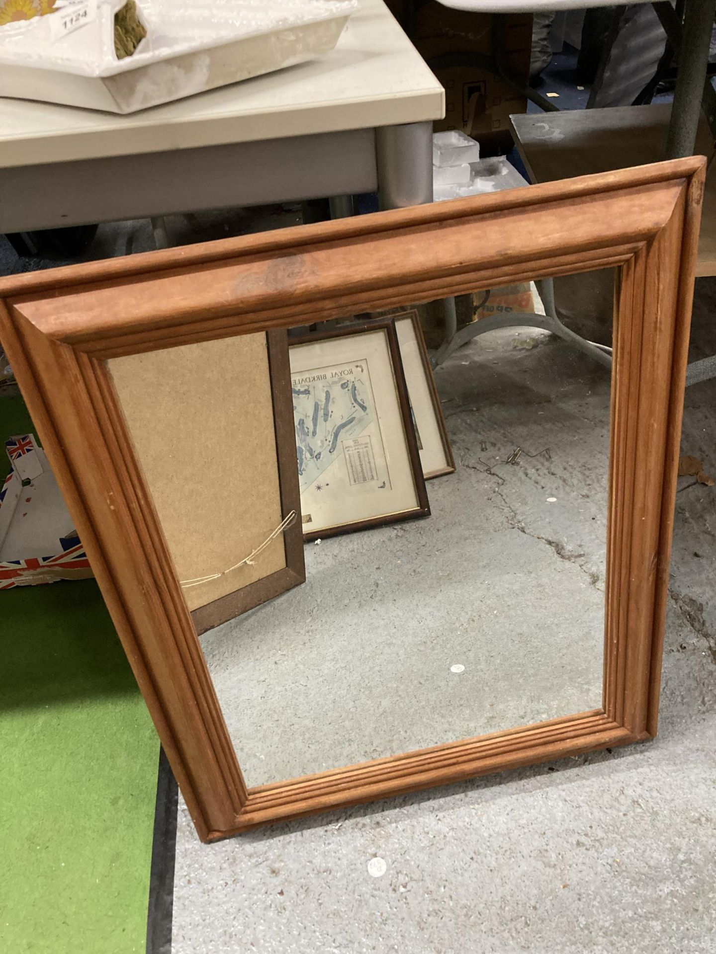 TWO WOODEN FRAMED MIRRORS - Image 3 of 3