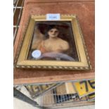 A VINTAGE FRAMED CRYSTOLEUM OF A FEMALE