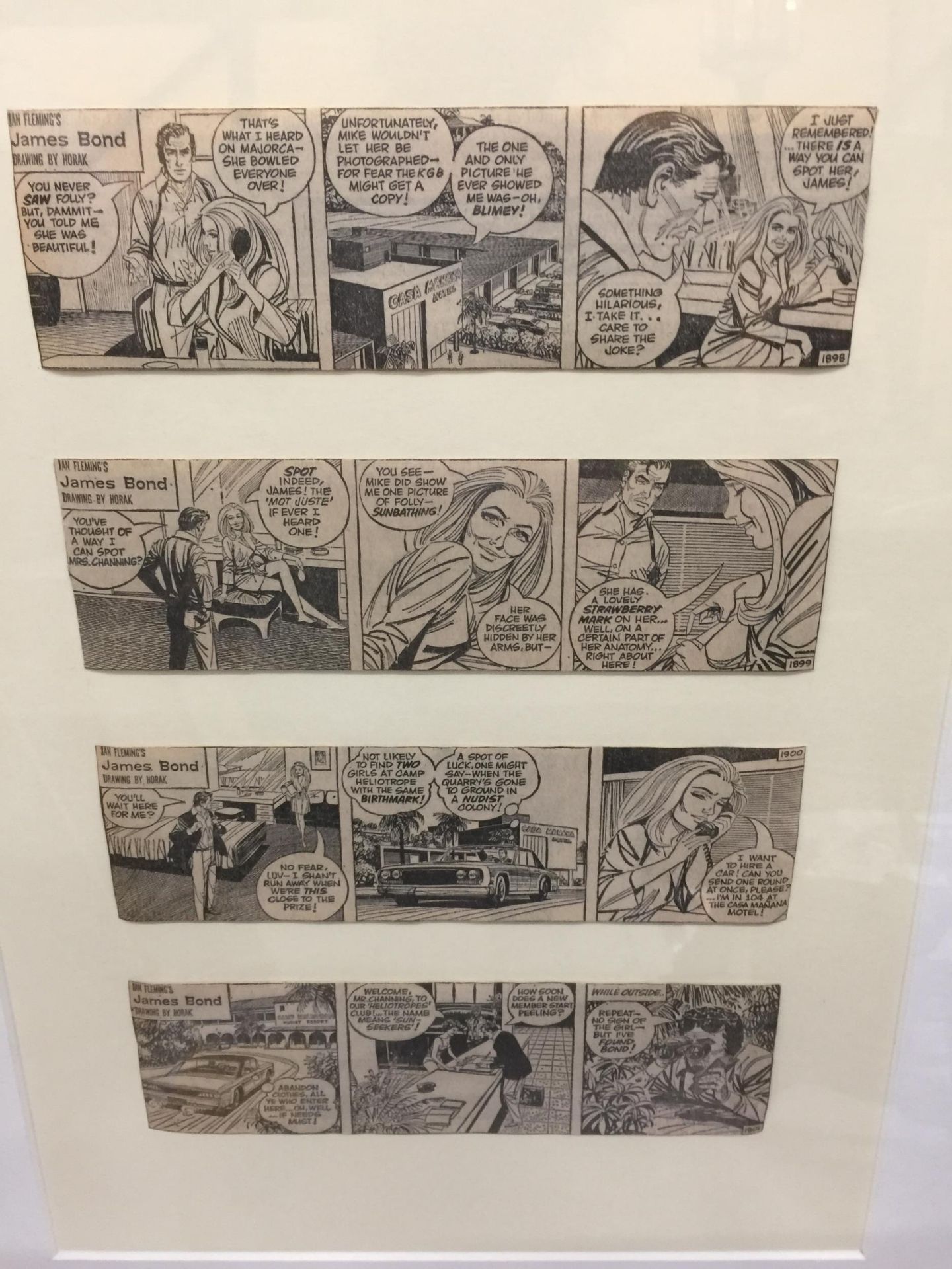 A FRAMED RARE SIGNED IAN FLEMING JAMES BOND COMIC BOOK STRIP - Image 2 of 3