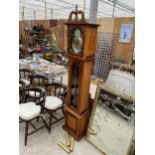 A MODERN TEMPUS FUGIT THREE WEIGHT LONGCASE CLOCK WITH GLASS DOOR