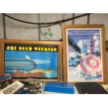 TWO ART DECO STYLE MIAMI ART DECO WEEKEND WOODEN FRAMED PRINTS