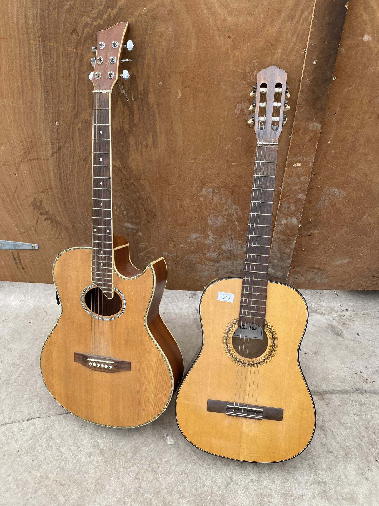 TWO VARIOUS ACOUSTIC GUITARS