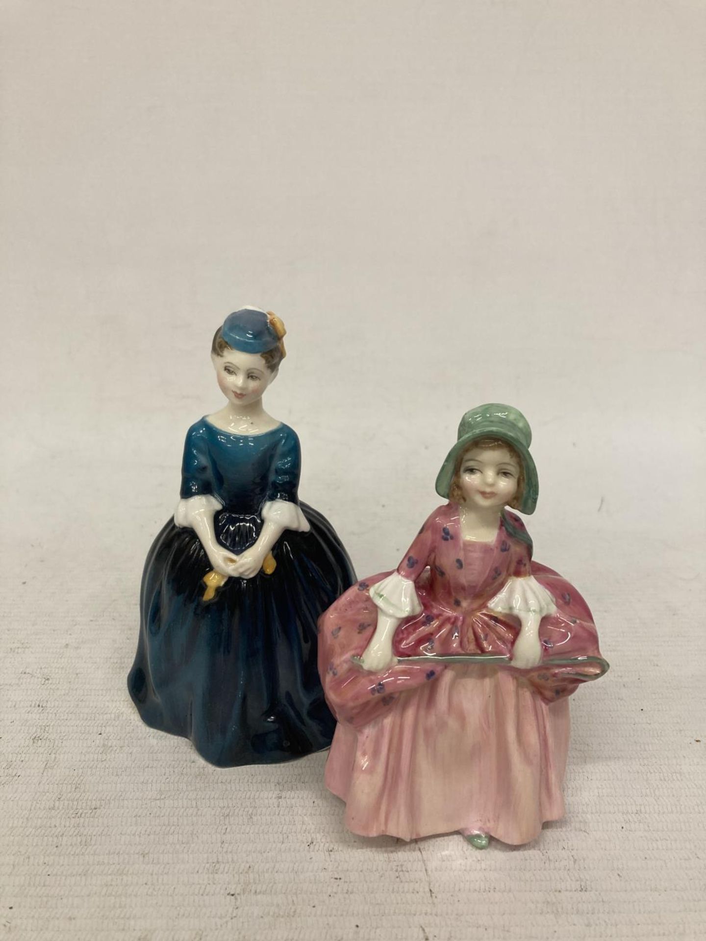 TWO SMALL ROYAL DOULTON FIGURES "BO-PEEP" AND "CHERIE"