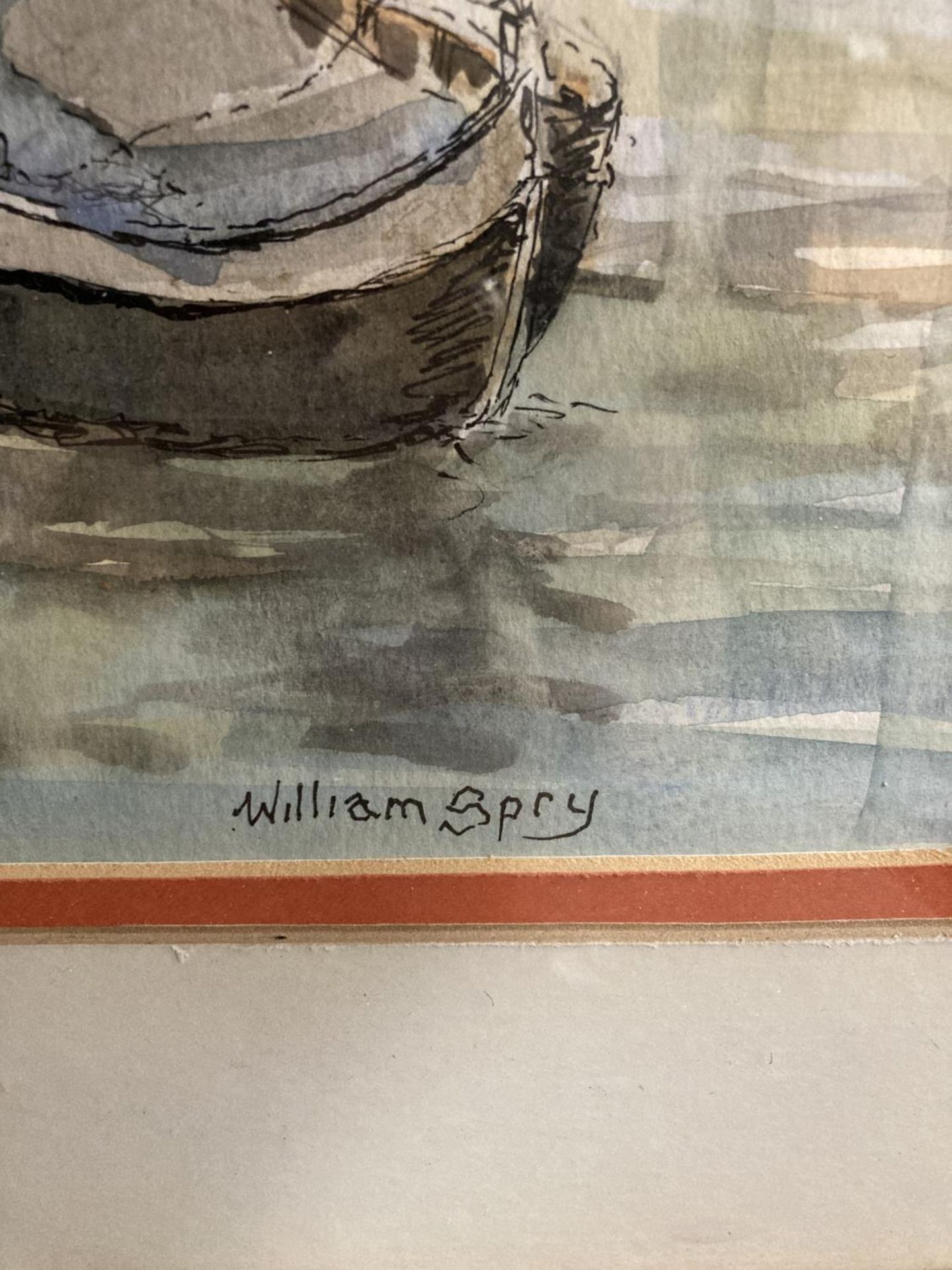 A WILLIAM SPRY SIGNED WATERCOLOUR "THE TOWN CANAL" - Image 2 of 3