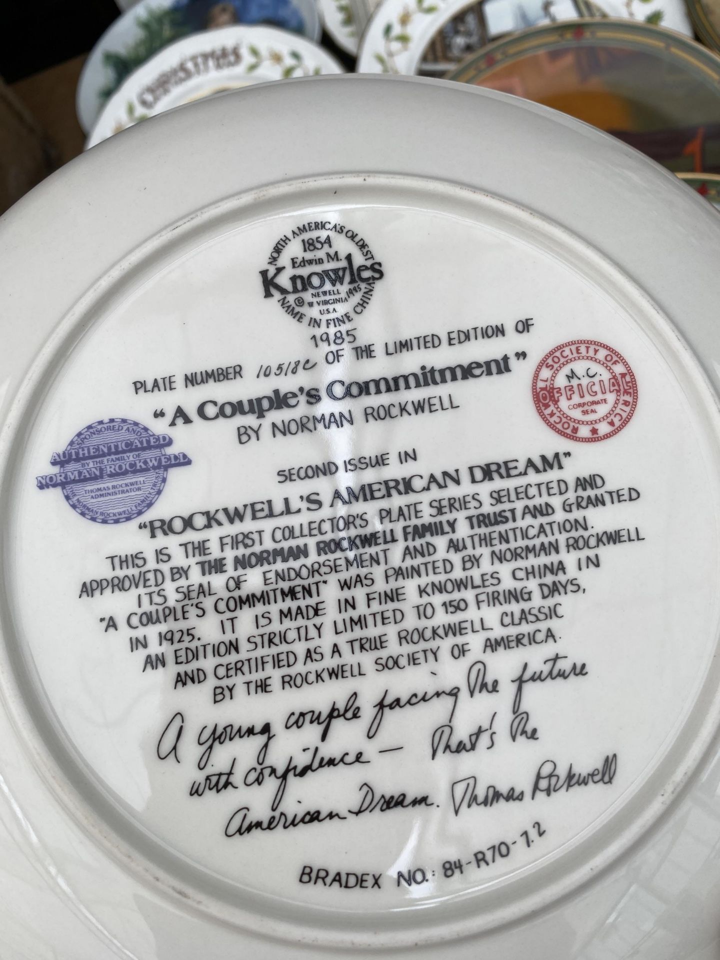 AN ASSORTMENT OF COLLECTORS PLATES WITH CERTIFICATES OF AUTHENTICITY - Image 3 of 8