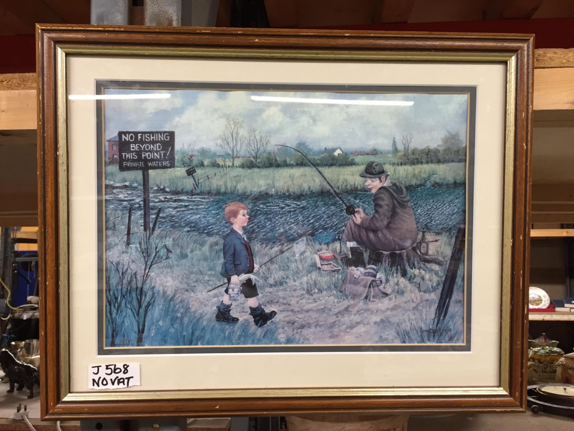 A PAIR OF FRAMED TOM DODSON PRINTS - FISHING & BOWLING GREEN - Image 2 of 4